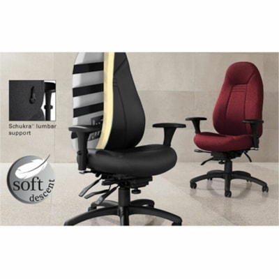 Global - Chaise 1260-3 G3 TC71 BLK - Tissu Seat Material - Back Color Noir - Tissu, Bois de feuillu Back Material - Frame Color Noir - Gris - Plastique, Tissu, Bois HIGH BACK MULTI TILTER W/SCHUK 