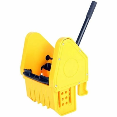 Globe Downpress Wringers - 16.25"L X 27.5"W X 32.5"H / Yellow - 27.50" (698.50 mm) Width x 32.50" (825.50 mm) Height x 16.25" (412.75 mm) Length - Yellow - Plastic - 1 UNIVERSAL WRINGER ERGONOMIC HANDLE GRIP