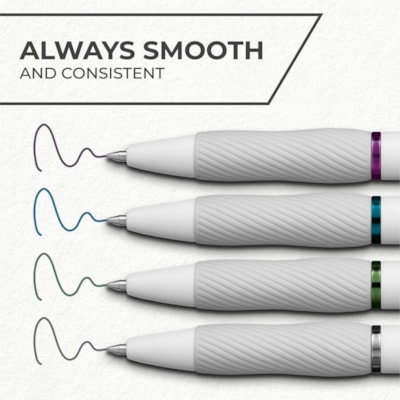 Sharpie S-Gel Pens - 0.7 mm (0.03") Medium Pen Point - Rich Dark Ink - Gel-based - Pearl White Plastic Barrel - 4 / Pack RICH DARK 
