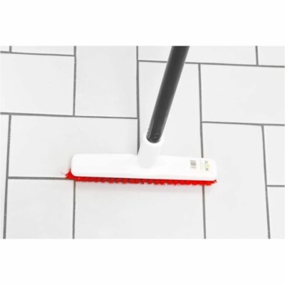 Globe Swivel Grout Brush - Polypropylene Bristle - 9.25" (234.95 mm) Overall Length - White, Red - 1 Unit CHISEL CUT BRISTLE POLYPROPYLENE BRISTLES