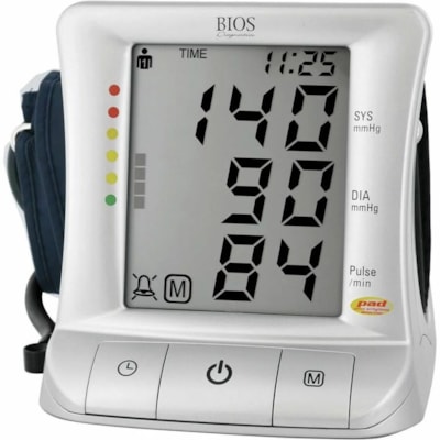 Bios Diagnostics 3AL1-3E Blood Pressure Monitor - For Pulse Rate, Blood Pressure, Heart Rate - Extra Large Display, Alarm, Date Function, Time Function, Irregular Heartbeat Detection, Irregular Pulse Alert, Systolic Reading, Diastolic Reading  