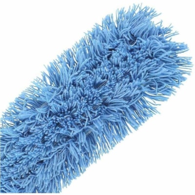 Globe - Recharge de tête de balai 3901 - largeur de 5 po (127 mm) x longueur de 24 po (609,60 mm) - Ne s'effiloche pas, Anti-enchevêtrement, Anti-peluchage, Rétréci moins, Lavable - Polyester - Bleu - 1 24 X 5" - TIE ON ELECTROSTATIC - BLUE YARN