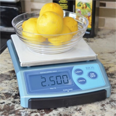 BIOS Professional Digital Portion Scale - 33 lb (14968.55 g) / 33.07 lb (15000 g) Maximum Weight Capacity - Clear, Transparent 7 WEIGHING MODES PLATFORM SIZE: 7  X 7