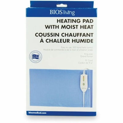 BIOS Medical Digital Heating Pad With Moist Heat Technology - 2 Hour (Automatic Shut Off) - 24" (609.60 mm) x 12" (304.80 mm) - 9 ft (2.74 m) Cord - 4 Heat Settings 4 HEAT SETTINGS AUTO SHUT OFF