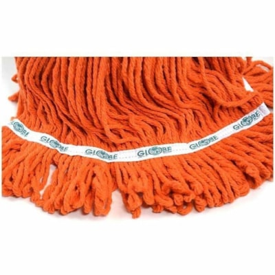 Globe Syn-Pro Synthetic Narrow Band Wet Orange Looped End Mop - 24 Oz / Orange - 6.50" (165.10 mm) Width x 20.50" (520.70 mm) Length - Narrow Headband, Looped Ends, Shrinkless, Tailband, Tangle Resistant, Lint Resistant, Chemical Resistant, Disinfectant, Fray Resistant - Synthetic, Yarn - Orange - 1 ANTI SHRINK SYNTHETIC YARN CARTON OF 12