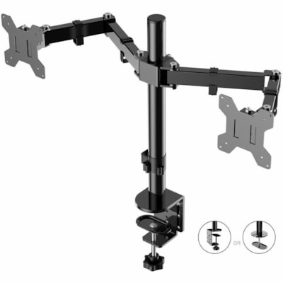 Rocelco 40"W-20"H Desk Riser-Double Monitor arm-Anti fatigue Mat ouble monitor arm-Anti fatigue  mat