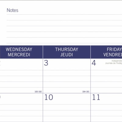 Blueline 2025-2026 DuraGlobe 13-Month Academic Desk Pad/Calendar - July to July - 22" x 17" - Bilingual - Academic - Monthly - 13 Month - July 2025 to July 2026 - 1 Month Single Page Layout - 22" (558.80 mm) x 17" (431.80 mm) Sheet Size - 2 x Holes - Desk Pad - Bamboo Fiber, Paper, Chipboard - Holid  
