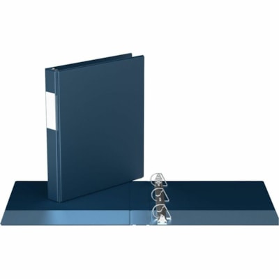 Reliure à anneaux Davis - format lettre - format8 1/2 po (215,90 mm) x 11 po (279,40 mm) Taille de feuille - 225 Capacité en feuilles - 1 po (25,40 mm) Sonnerie - Fastener(s) : 3 x Anneau en D - Pocket(s) : 2, Interne - Polypropylène - Bleu marine - Étiquette dos - 6 / emballage  