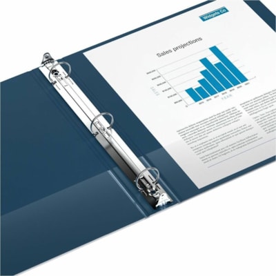 Davis 1" Premium Economy Binder, Round Ring, Navy Blue, Pack of 6 - Letter - 8 1/2" (215.90 mm) x 11" (279.40 mm) Sheet Size - 200 Sheet Capacity - 1" (25.40 mm) Ring - Fastener(s): 3 x Round Ring - Pocket(s): 2, Internal - Polypropylene - Navy Blue - Spine Label, PVC-free - 6 / Pack  