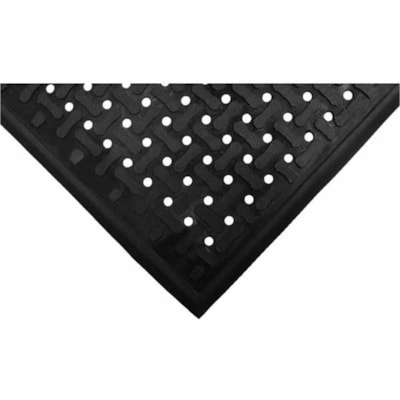 M+A Comfort Flow Mat - Commercial, Industry, Floor, Wet Place - 60" (1524 mm) Length x 36" (914.40 mm) Width x 0.375" (9.53 mm) Thickness - Rectangular - Nitrile Butadiene Rubber (NBR) - Black - 1 / Unit BLACK FLOW THROUGH ANTI-FATIGUE MAT