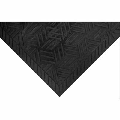 M+A SuperScrape Plus - Outdoor, Entrance, Wet Place, Floor - 6" (152.40 mm) Length x 4" (101.60 mm) Width x 0.187" (4.75 mm) Thickness - Rectangular - Tread Pattern - Nitrile Rubber - Black - 1 / Unit BLACK SCRAPER ENTRANCE MAT