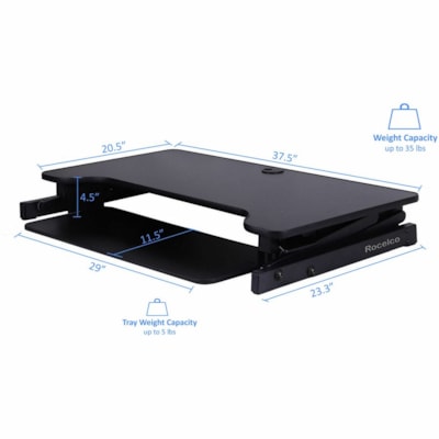 Rocelco - Noir table Desk Riser-Medium Anti F atigue Mat