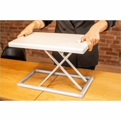 Rocelco PDR Portable Desk Riser - 15" (381 mm) Height x 19" (482.60 mm) Width x 10" (254 mm) Depth - Desk - White - For Travel, Hotel, Dorm Room, Notebook, Mouse - Portable, Compact, Foldable r 