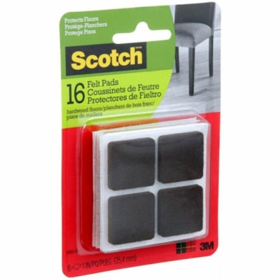 Scotch Felt Pad - Square - Brown - Felt - 16/Pack SIZE 1 IN (2.54 CM) 