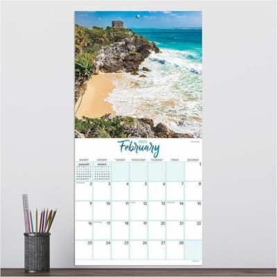 TF Publishing 2025 Tropical Beaches Wall Calendar - Standard - 12 Month - January 2025 - December 2025 - 12" x 12" Sheet Size - Wall Mount - PaperMonthly Grid, Printed, Monthly Calendar  