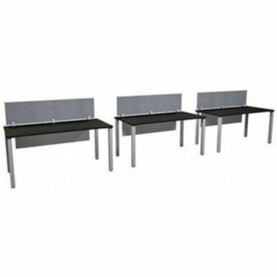 HDL Innovations 35-1/2" Table Desk with 2" Black Offset Legs, Winter Wood - Band Edge - Material: Laminate, Metal - Finish: Winter Wood, Black, Laminate - For Commercial, Home, Office WINTER WOOD/BLK 2" OFFSET LEGS 36"WX24"DX29"H PACK IN 3 BOXES