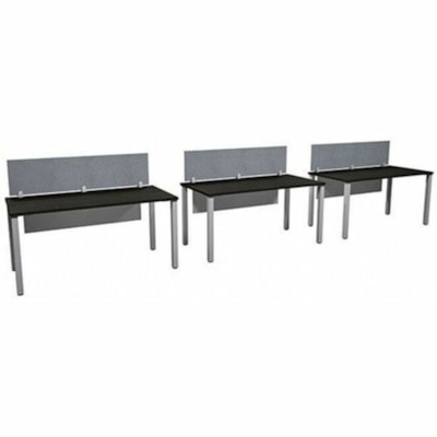 HDL Innovations Table Desk - 29" (736.60 mm) Height x 59.3" (1504.95 mm) Width x 29.5" (749.30 mm) Depth - Band Edge - Material: Metal, Laminate - Finish: Laminate, Black, Gray Dusk - Laminate Table Top - Edge Banding - For Dorm Room, Cubicle, Business, Office, Commercial, Home Office, Computer GREY DUSK W/BLK 2" OFFSET LEGS 60"WX30"DX29"H PACK IN 4 BOXES