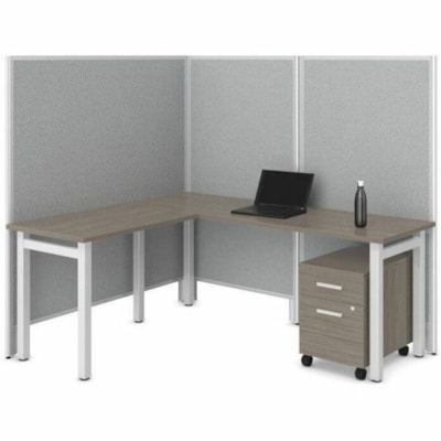 Offices To Go OTG | 36" Panel - Fabric Top and Bottom - 36" (914.40 mm) Width x 66" (1676.40 mm) Height x 1.30" (33.02 mm) Depth - Black Aluminum Frame - Fabric - Tungsten, Lola Caramel Cream LOLA  CARAMEL CREAM 