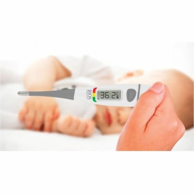 BIOS Medical Flex-Tip, 10 Second, Fever Thermometer - Fever Alarm, Memory Recall, Auto-off, Visual Temperature Reference - For Fever, Underarm, Oral, Rectal ORAL  RECTAL UNDERARM USE 