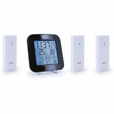 BIOS Weather 339BC Weather Station - Weather Station98.43 ft (30000 mm) - Temperature, Humidity - Wireless LAN -40°C TO 70°C/ -40°F TO 158°F INDOOR HUMIDITY DATE & TIME