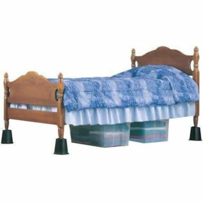 BIOS Living 6" Square Bed Riser, 4/PK - 440 lb (199580.64 g) Load Capacity - Black - 4 / Pack  
