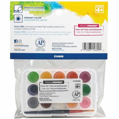 Prang Mini Watercolor Set, Multi-Color - 15 Color(s) - Multicolor - 1 / Unit 15 VIBRANT SHADES 