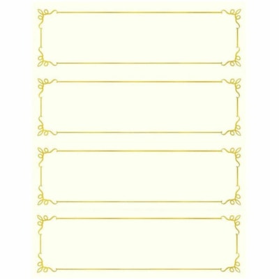 St. James® Overtures Classic Tent Cards, Ivory, Gold Foil, Fold to 8½ x 2¾" , Pack of 50 - 8 1/2" (215.90 mm) x 2 3/4" (69.85 mm) - 65 lb (29483.50 g) Basis Weight - Acid-free, Lignin-free, Micro Perforated, Printable, Foldable - Ivory - 50 Pack  ST. JAMES OVERTURES  50PK 10%PCW  FSC