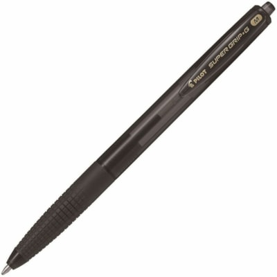 Pilot - Stylos à bille Super Grip G - 1 mm (0,04 po) Moyenne Pointe de stylo - Rechargeable - Rétractable - Ink Noir - Encre à base d'huile - Barrel Noir Plastique - Acier inoxydable, Carbure de tungstène Pointe - 12 / boîte POINTE A BILLE MOYENNE 1.0MM RECHARGEABLE  NOIR