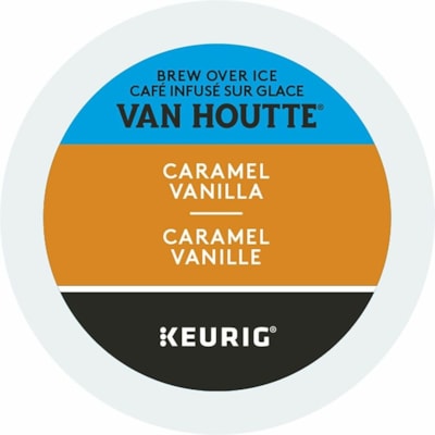 VAN HOUTTE - Coupe K Café 40-51720 - Compatible avec Brasseur K-Cup - Moyen - Coupe K - Vanille caramel - Kasher - 10 / boîte INFUSER SUR GLACE TORRéFACTION MOYENNE