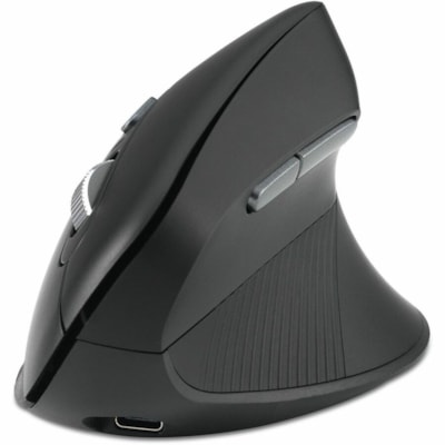 Kensington Pro Fit Ergo MY630 EQ Rechargeable Mouse - Full-size Mouse - Optical - Wireless - Bluetooth/Radio Frequency - 2.40 GHz - Rechargeable - Gray - USB 2.0 Type A - 2400 dpi - Scroll Wheel - 7 Button(s) - 5 Programmable Button(s) - Large Hand/Palm Size - Right-handed - 4 Month Battery Run Time E MOUSE 