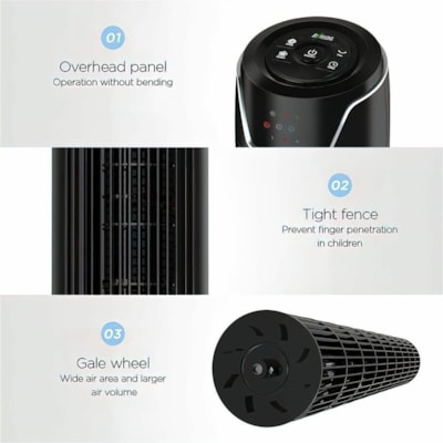 Ecohouzng - Ventilateur sur pied CT50030GTFA - diamètre du ventilateur 42 po (1066,80 mm) - 3 Vitesse - Hauteur réglable, Oscillant, Affichage LED - hauteur de 40,80 po (1036,32 mm) x largeur de 7,70 po (195,58 mm) x profondeur de 7,20 po (182,88 mm) - Métal - Noir  fan 