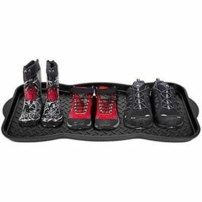 FLOOR CHOICE Shoe Tray - Water Resistant, Easy to Clean, Durable, Eco-friendly, Dirt Resistant - Black - Plastic - 1 / Unit 29.4"X14.7" 