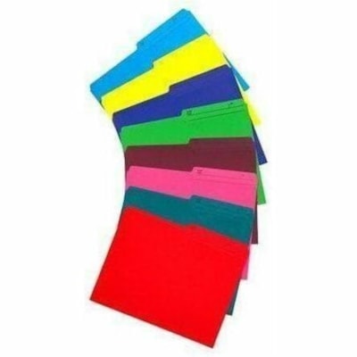 Grand & Toy 1/2 Tab Cut Legal Recycled Storage Folder - 8 1/2" (215.90 mm) x 14" (355.60 mm) - Pink - 10% Recycled - 100 / Unit 10% PCW 1/2 TAB REVERSIBLE SCORED FOR EXPANSION SFI