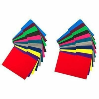 Grand & Toy 1/2 Tab Cut Letter Recycled Storage Folder - 8 1/2" (215.90 mm) x 11" (279.40 mm) - Blue - 10% Recycled - 100 / Unit 10% PCW 1/2 TAB REVERSIBLE  SCORED FOR EXPANSION SFI