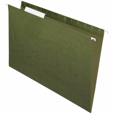 Office Depot 1/2 Tab Cut Legal Recycled Hanging Folder - 8 1/2" (215.90 mm) x 14" (355.60 mm) - Paper, Polyethylene - Green - 100% Recycled - 25 / Unit  