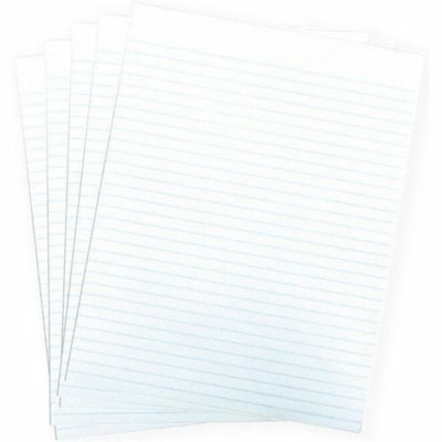 Bloc d'écriture Grand & Toy - 96 Feuilles - Margin Reglure large - format lettre - format 8 po (203,20 mm) x 11 po (279,40 mm) - Paper Blanc - 5 / emballage 5/16" RECTO-VERSO  96 FEUILLES PAR BLOC  ÉCONOMIQUE