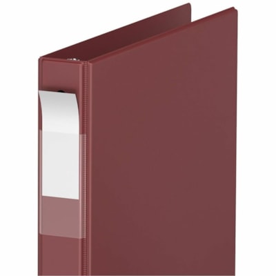 Davis Essential Ring Binder - Letter - 8 1/2" x 11" Sheet Size - 200 Sheet Capacity - 1" (25.40 mm) Ring - Fastener(s): 3 x Round Ring - Pocket(s): 2, Inside Front & Back - Polypropylene, Board - Burgundy - Recycled - Label Holder, PVC-free, Spine Label, Durable - 6 / Pack  