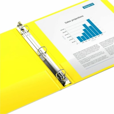 Reliure à anneaux Essential Davis - format lettre - format8 1/2 po (215,90 mm) x 11 po (279,40 mm) Taille de feuille - 200 Capacité en feuilles - 1 po (25,40 mm) Sonnerie - Fastener(s) : 3 x Anneau rond - Pocket(s) : 2, À l'Intérieur sur le dos - Polypropylène, Tableau - Ja  