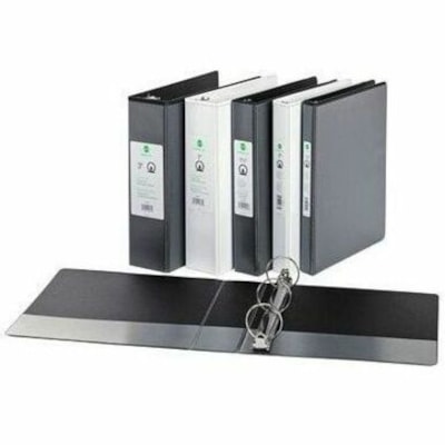 Grand & Toy Presentation Binder - Letter - 8 1/2" (215.90 mm) x 11" (279.40 mm) Sheet Size - 475 Sheet Capacity - 3 x 1.50" (38.10 mm) Ring(s) - Fastener(s): Round Ring - Pocket(s): 4, Internal - Polypropylene, Plastic - White - Recycled - PVC-free, Anti-glare, Locking Ring, Clear Front, Cover, Easy  