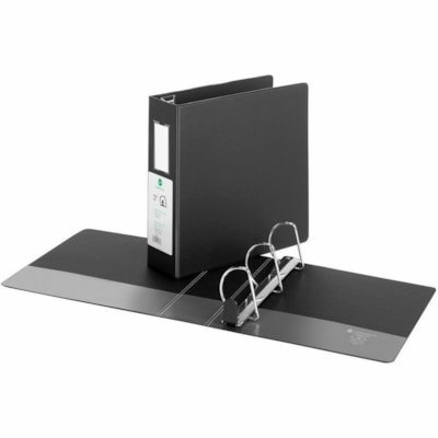Grand & Toy - Classeur anneaux - format lettre - format 8 1/2 po (215,90 mm) x 11 po (279,40 mm) - 650 Capacité en feuilles - 3 x 3 po (76,20 mm) Ring(s) - Fastener(s) : Anneau en D - Pocket(s) : 4, Avant et arrière, Interne - Polypropylène, Plastique, Vinyle - Noir - Recycl&eac VINYLE RELIEF  FORMAT LETTRE ANNEAUX COMBI 2 POCH INT