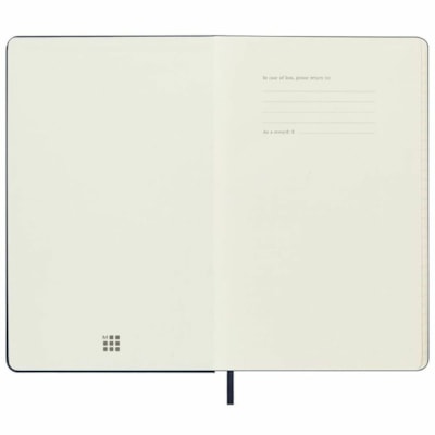 Moleskine Planner - Large - Weekly - 12 Month - January 2025 - December 2025 - 5 1/10" (129.54 mm) x 8 19/64" (210.82 mm) Sheet Size - Ivory Sheet - Elastic - Sapphire Blue - Paper - Cardboard Cover - Hard Cover, Acid-free, Ruled, Rounded Corner, Durable, Easy to Use - 1  