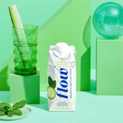 Flow Cucumber + Mint 12 pack of 500ml - Ready-to-Drink - Sugar Free - 500 mL - Cucumber Mint - 12 Pack 12 X 500ML 