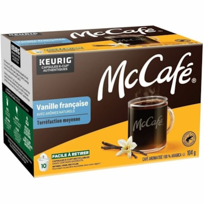 McCafé® - Coupe K, Pod Café Vanille française medium roast - Compatible avec Cafetière Keurig K-Cup - Moyen - 3,7 oz (104 g) - Coupe K, Pod - Vanille française - 10 / boîte  