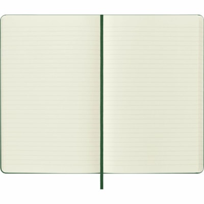 Moleskine - Ordinateur bloc-notes Classic QP060K15 - Paper Ivoire - Cover Myrte vert - Cartonné, Fermeture par élastique, Marque-page, Rangement extensible, Coin rond, Papier sans acide LIGNÉ  COUVERTURE RIGIDE 
