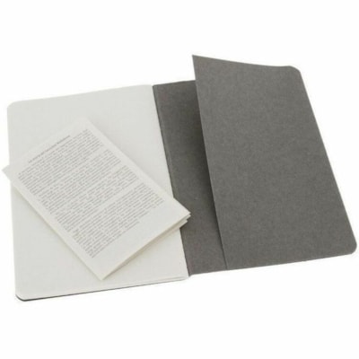 Moleskine - Journal Cahier QP313 - 64 Pages - Cover Noir Carton - Couverture souple, Papier sans acide, Perforé, Lisse - 3 / jeu POCHE 