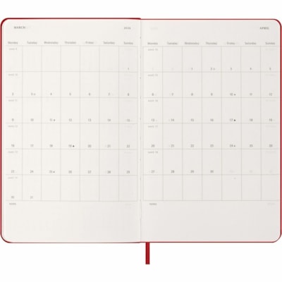 Moleskine Classic 12 Month 2026 Daily Planner, Hard Cover, Large (5" x 8.25"), Scarlet - Moleskine Classic 12 Month 2026 Daily Planner, Hard Cover, Large (5" x 8.25"), Scarlet  