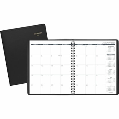 At-A-Glance 2026 Monthly Planner - 11" H x 8-7/8" W - Black - English - Monthly - 15 Month - January 2026 to March 2027 - 1 Month Double Page Layout - 8 7/8" (225.30 mm) x 11" (279.40 mm) Sheet Size - Spiral Bound - Paper - Black Simulated Leather, Faux Leather Cover - Monthly Planner, Event Plannin 9 X 11 BLK ENGLISH 