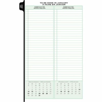 Day-Timer Refill Weekly Desk Size 2PPW Bilingual - Desk - Weekly - 12 Month - January 2025 to December 2025 - 1 Day, 1 Week Double Page Layout - 5 1/2" (139.70 mm) x 8 1/2" (215.90 mm) Sheet Size - 7 x Holes - Paper - Reference Month, Planner Page, Auto Mileage - 1 Each 5.5X8.5 30% PCW
