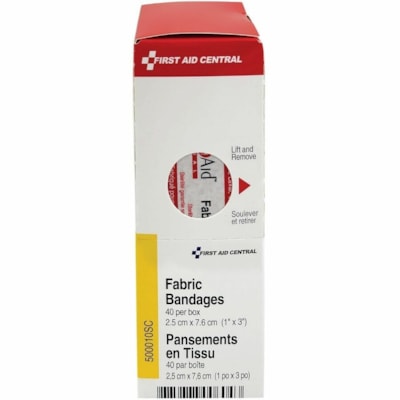 First Aid Central Fabric Bandages 2.5 x 7.6 cm (1" x 3"), 40 per Box, SmartCompliance Refill - Natural - Fabric - 40 / Box 2.5 CM X 7.6 CM (1" X 3") 40 PER BOX - REFILL COMPONENT