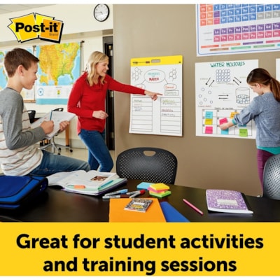 Post-it® Self-Stick Easel Pads - 20 Sheets - Plain - Stapled - 18.50 lb (8391.46 g) Basis Weight - 20" (508 mm) x 23" (584.20 mm) Sheet Size - White Paper - Cardboard Cover - Resist Bleed-through, Removable, Sturdy Back - 2 / Pack 2 PADS/PK 20 SHEETS/PAD ADHERES TO MOST WALL SURFACES